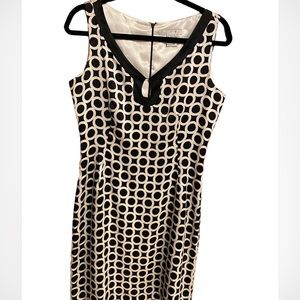 I. C. E. Black and White Silk Dress Size 8